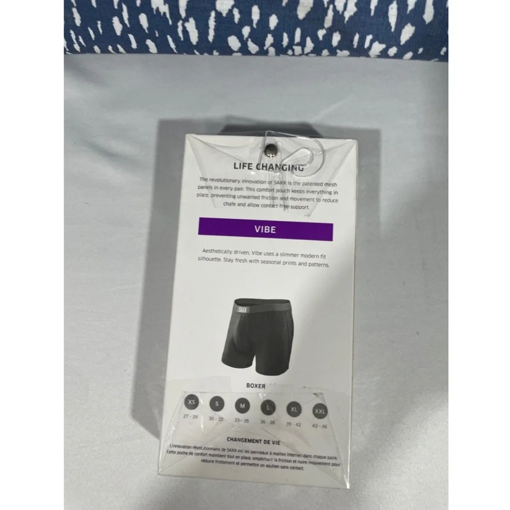 NIB SAXX [ Small‎ ] Vibe Stretch Boxer Briefs in Purple Gradient Stripe